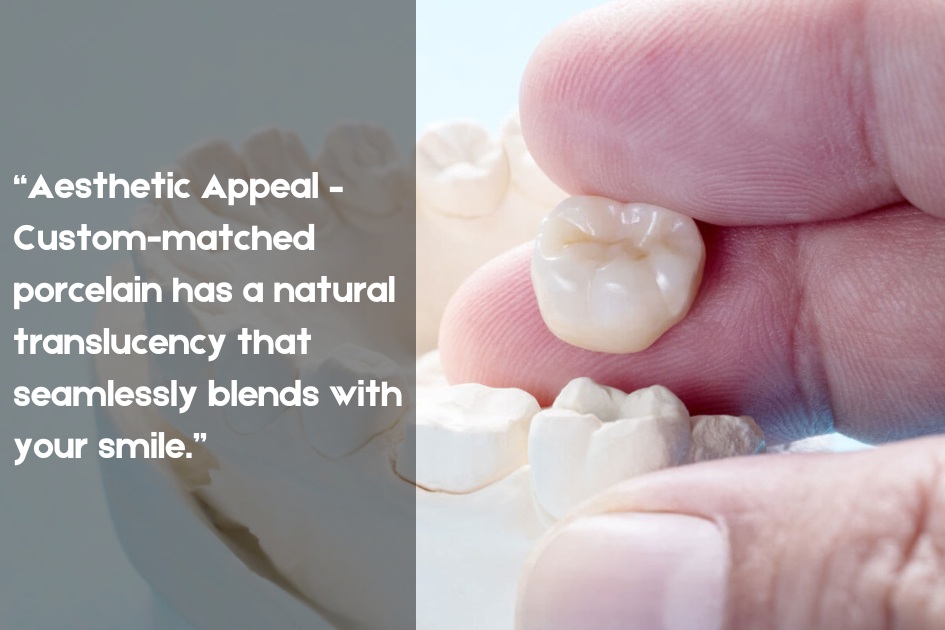 Achieve a natural, custom-matched aesthetic with Porcelain Crowns at Pristine Family & Cosmetic Dentistry, San Antonio, TX.