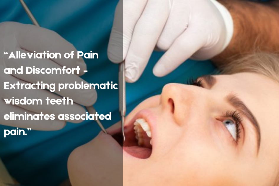 Graphic showing pain alleviation through Wisdom Tooth Removal, Pristine Family & Cosmetic Dentistry, San Antonio, TX.