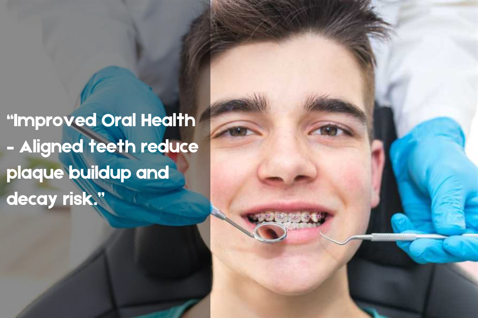 Enhanced oral health with aligned teeth reducing plaque and decay at Pristine Family & Cosmetic Dentistry, San Antonio, TX.