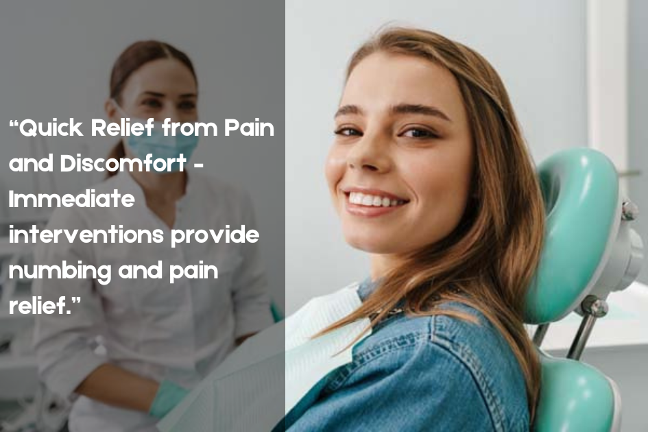 Image highlighting quick pain relief through Emergency Dentist interventions at Pristine Family & Cosmetic Dentistry, San Antonio, TX.
